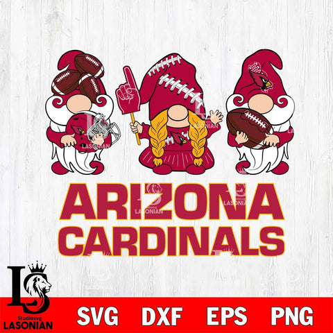 Arizona Cardinals 3 Gnomes Football Svg Eps Dxf Png File, Digital Download, Instant Download