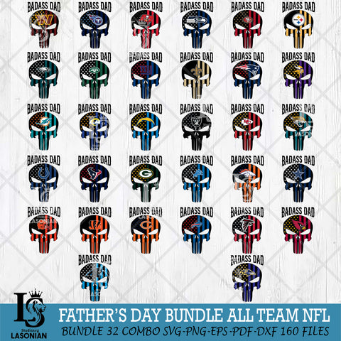 Badass Dad NFL Svg Eps Dxf Png File, Digital Download, Instant Download