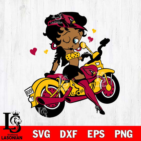 Arizona Cardinals Betty Boop And Badass Motor SVG Svg Eps Dxf Png File, Digital Download, Instant Download