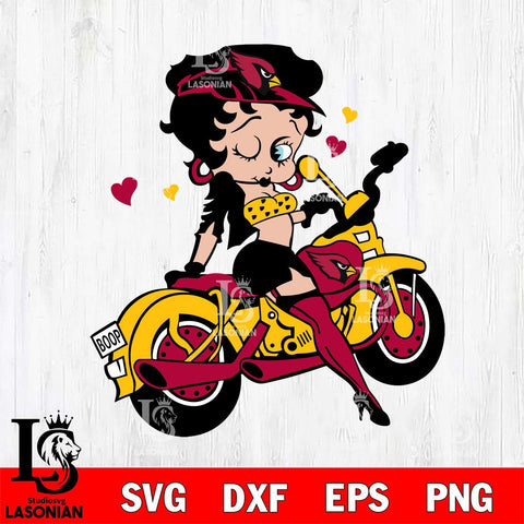 Arizona Cardinals Betty Boop And Badass Motor Svg Eps Dxf Png File, Digital Download, Instant Download