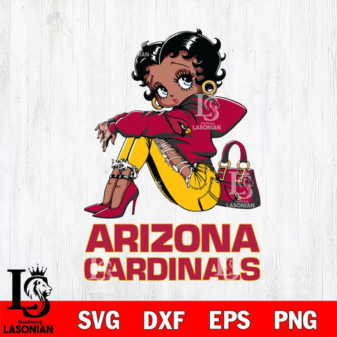 Arizona Cardinals Betty Boop Black Fan Girl Svg Eps Dxf Png File, Digital Download, Instant Download