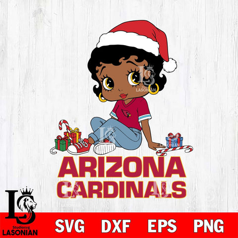 Arizona Cardinals Betty Boop Christmas File Cut, NFL SVG DXF EPS PNG PDF File, Digital Download , Criucut , Silhouette