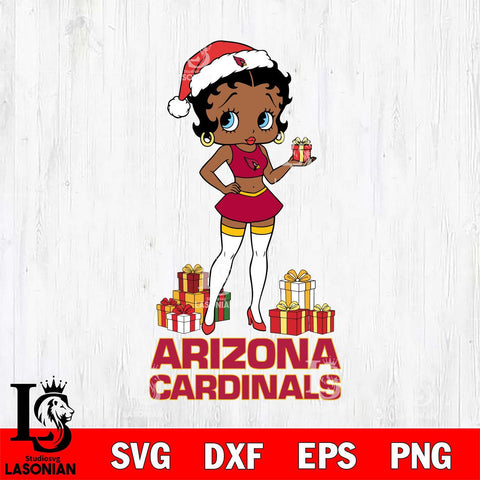 Arizona Cardinals Betty Boop Christmas Gift File Cut, NFL SVG DXF EPS PNG PDF File, Digital Download , Criucut , Silhouette