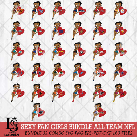 Betty Boop Girl Love SVG NFL Svg Eps Dxf Png File, Digital Download, Instant Download