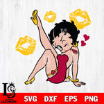Arizona Cardinals Betty Boop Kiss And Lips Svg Eps Dxf Png File, Digital Download, Instant Download