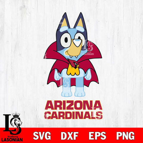 Arizona Cardinals Bluey Dracula Halloween Svg Eps Dxf Png File, Digital Download, Instant Download
