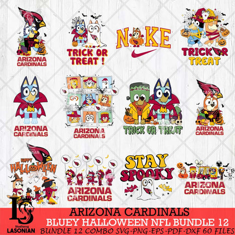 Arizona Cardinals Bluey Halloween 12 SVG Svg Eps Dxf Png File, Digital Download, Instant Download