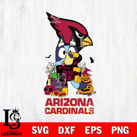 Arizona Cardinals Bluey Halloween NFL 2 Svg Eps Dxf Png File, Digital Download, Instant Download