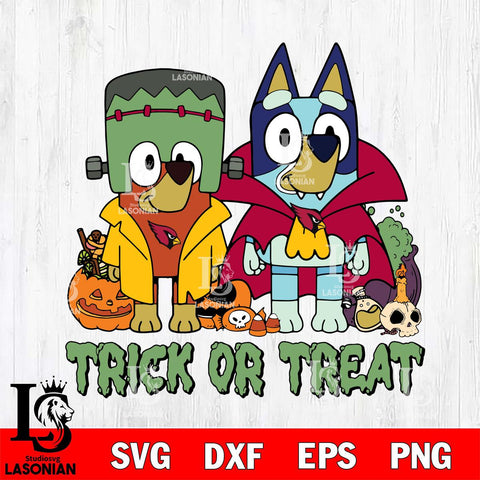 Arizona Cardinals Bluey Halloween Trick or Treat Svg Eps Dxf Png File, Digital Download, Instant Download