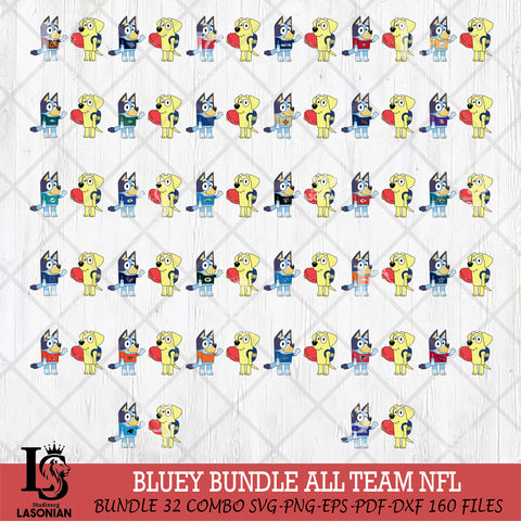 Bluey & Lucky NFL NFL Svg Eps Dxf Png File, Digital Download, Instant Download
