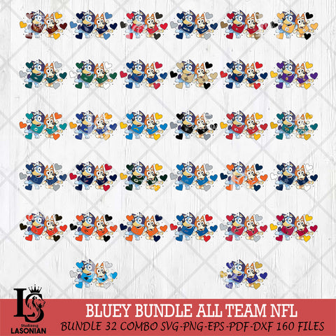 Bluey heart NFL NFL Svg Eps Dxf Png File, Digital Download, Instant Download