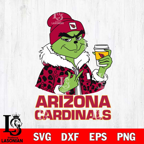 Arizona Cardinals Boujee Grinch Leopard Christmas Svg Eps Dxf Png File,Cricut svg files, Digital Download, Instant Download