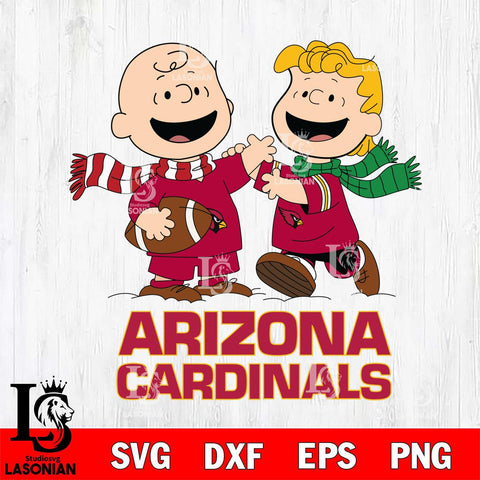 Arizona Cardinals Charlie Brown & Linus Football Cricut,Christmas SVG DXF EPS PNG FILE, Digital Download,Instant Download, Silhouette