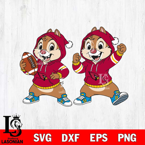 Arizona Cardinals Chip và Dale Football File Cut, NFL SVG DXF EPS PNG FILE, Digital Download , Criucut , Silhouette