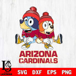 Arizona Cardinals Christmas Bluey & Bingo Sit Svg Eps Dxf Png File,Cut Svg Files, Digital File, Sublimation