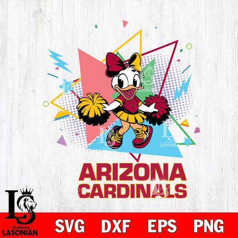 Arizona Cardinals Cute Daisy Duck Cheerleader SVG DXF EPS PNG FILE, Disney Father day File Cut,Digital Download,Instant Download,Disney Svg Files