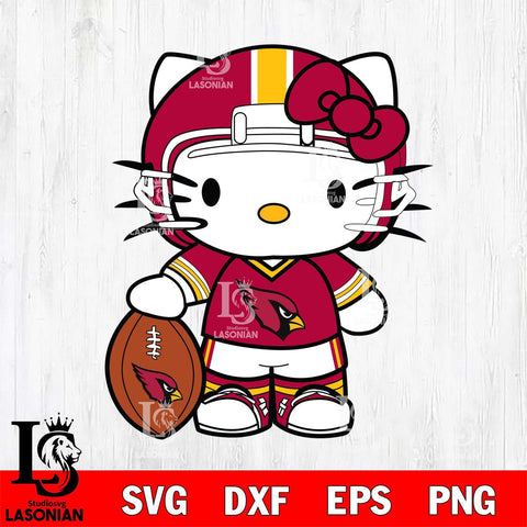 Arizona Cardinals Cute Hello Kitty Football 3 Svg Eps Dxf Png File, NFL svg, Digital Download, Instant Download