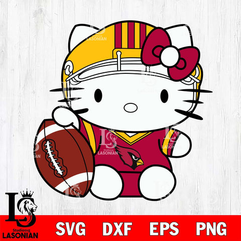 Arizona Cardinals Cute Hello Kitty Football 5 Svg Eps Dxf Png File, NFL svg, Digital Download, Instant Download
