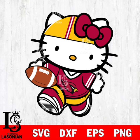 Arizona Cardinals Cute Hello Kitty Football 9 Svg Eps Dxf Png File, NFL svg, Digital Download, Instant Download