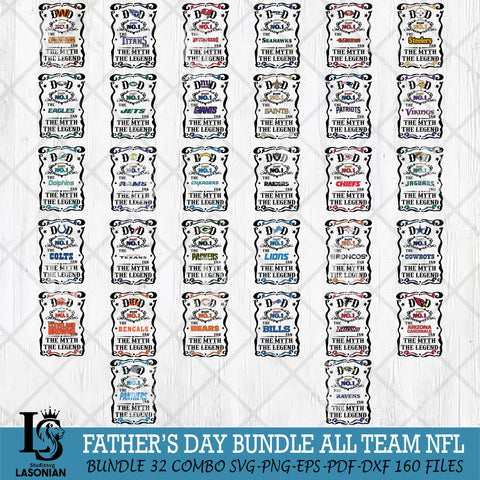 Dad The Man The Myth The Legend NFL Svg Eps Dxf Png File, Digital Download, Instant Download