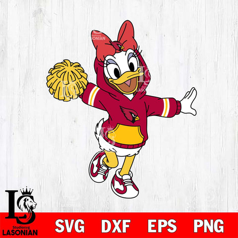Arizona Cardinals Daisy Duck Cheerleader Christmas File Cut, NFL SVG DXF EPS PNG FILE, Digital Download , Criucut , Silhouette