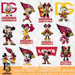 Arizona Cardinals Disney Characters NFL Bundle 12 Svg Eps Dxf Png File, Digital Download, Instant Download