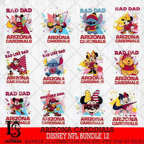 Arizona Cardinals Disney Rad Dad NFL Bundle 12 SVG DXF EPS PNG FILE, Father day File Cut,Digital Download,Instant Download,Disney Svg Files