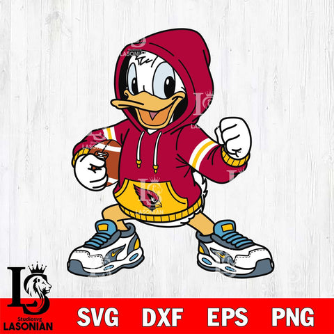 Arizona Cardinals Donald Duck Disney Christmas File Cut, NFL SVG DXF EPS PNG FILE, Digital Download , Criucut , Silhouette
