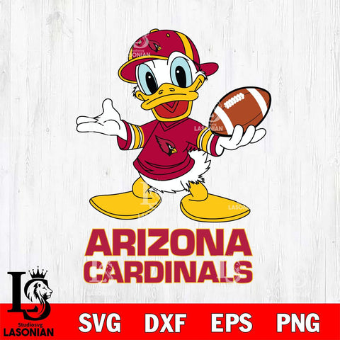 Arizona Cardinals Donald Duck Football Cricut, NFL SVG DXF EPS PNG FILE, Digital Download,Instant Download, Silhouette