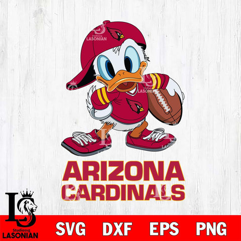 Arizona Cardinals Donald Duck Rugby Cricut, NFL SVG DXF EPS PNG FILE, Digital Download,Instant Download, Silhouette