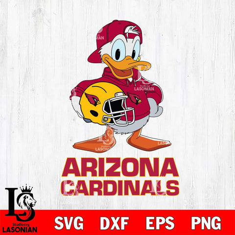 Arizona Cardinals Donald Duck Rugby Helmet Cricut, NFL SVG DXF EPS PNG FILE, Digital Download,Instant Download, Silhouette