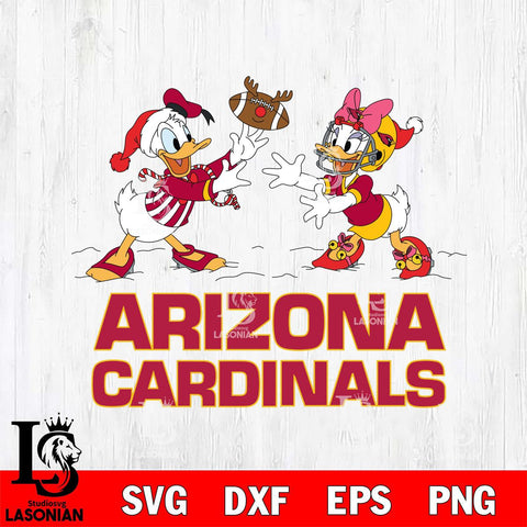 Arizona Cardinals Donald Duck & Daisy Duck Football Cricut,Christmas SVG DXF EPS PNG FILE, Digital Download,Instant Download, Silhouette