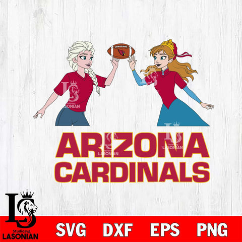 Arizona Cardinals Elsa & Anna Football Cricut,Christmas SVG DXF EPS PNG FILE, Digital Download,Instant Download, Silhouette