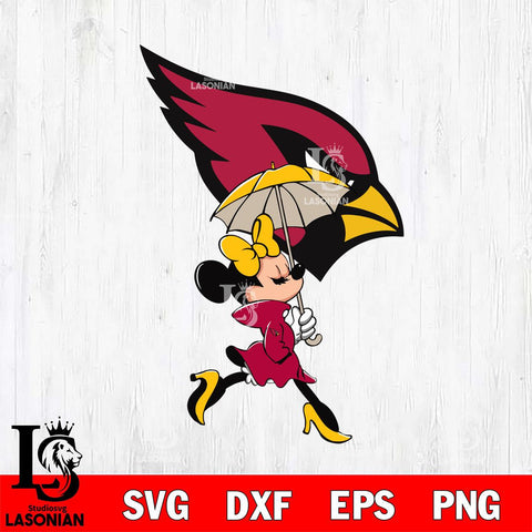 Arizona Cardinals Fancy Minnie Svg Eps Dxf Png File, Digital Download, Instant Download