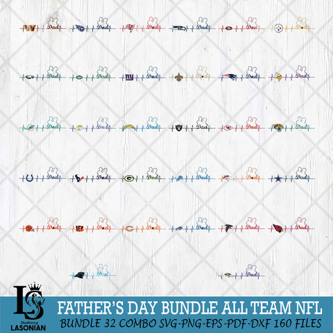 Father Heart Beat NFL Svg Eps Dxf Png File, Digital Download, Instant Download