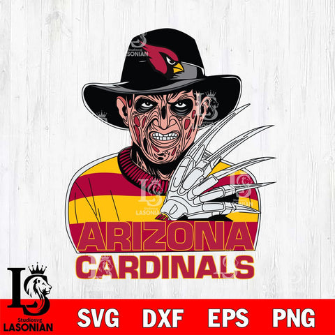 Arizona Cardinals Freddy Krueger Horror Halloween Svg Eps Dxf Png File, Digital Download, Instant Download
