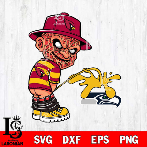 Arizona Cardinals Freddy Krueger Piss On Seattle Seahawks Svg Eps Dxf Png File, Digital Download, Instant Download