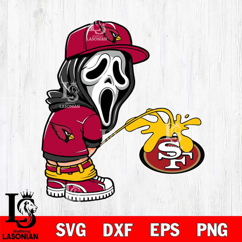 Arizona Cardinals Ghostface Piss On San Francisco 49ers Svg Eps Dxf Png File, Digital Download, Instant Download