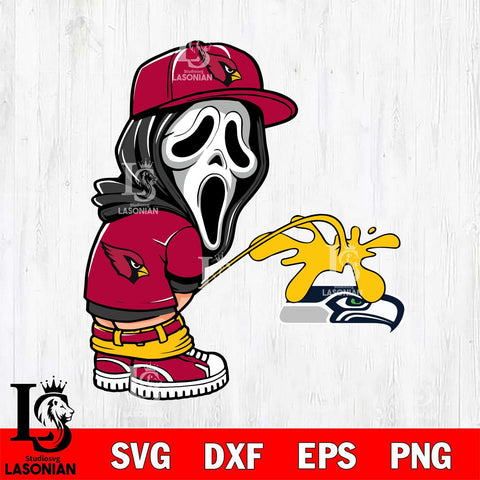 Arizona Cardinals Ghostface Piss On Seattle Seahawks Svg Eps Dxf Png File, Digital Download, Instant Download