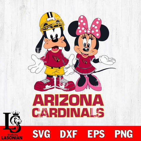 Arizona Cardinals Goofy and Minnie mouse Football SVG DXF EPS PNG FILE,NFL Cricut ,Football Digital Download,Instant Download, Silhouette