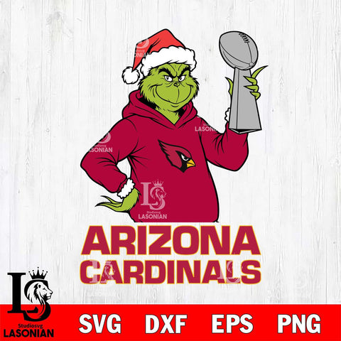 Arizona Cardinals Grinch Champion File Cut, NFL SVG DXF EPS PNG PDF File, Digital Download , Criucut , Silhouette