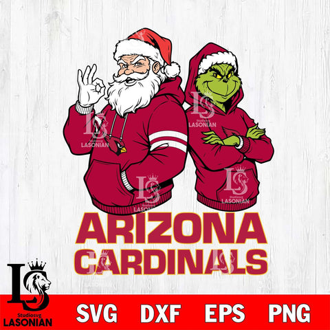 Arizona Cardinals Grinch and Satan Football File Cut, NFL SVG DXF EPS PNG PDF File, Digital Download , Criucut , Silhouette