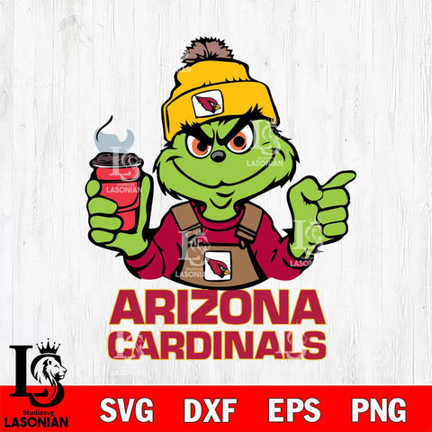 Arizona Cardinals Grinch with coffee Svg Eps Dxf Png File, Digital Download, Instant Download