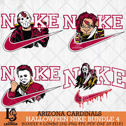 Arizona Cardinals Halloween NFL Bundle 4 Svg Eps Dxf Png File, Digital Download, Instant Download
