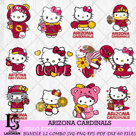 Arizona Cardinals Hello Kitty Bundle 12 SVG Svg Eps Dxf Png File, Digital Download, Instant Download