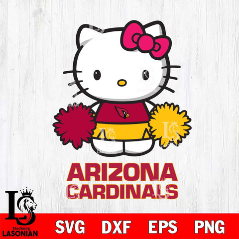 Arizona Cardinals Hello Kitty Cheerleader 2 Svg Eps Dxf Png File, Digital Download, Instant Download