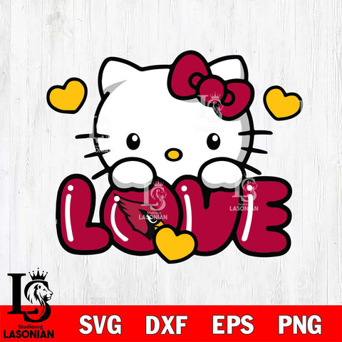 Arizona Cardinals Hello Kitty Love Svg Eps Dxf Png File, Digital Download, Instant Download