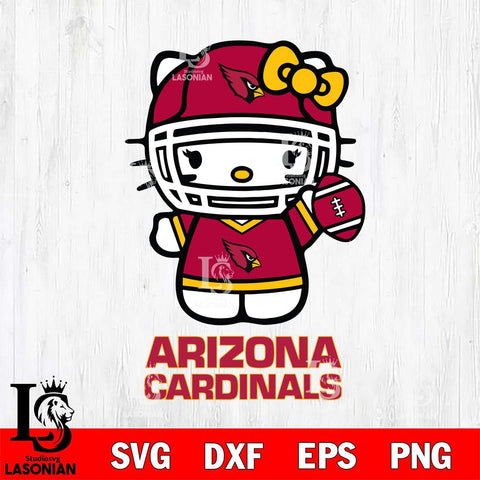 Arizona Cardinals Hello Kitty Nfl 1 Svg Eps Dxf Png File, Digital Download, Instant Download