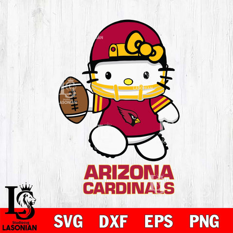 Arizona Cardinals Hello Kitty Nfl 4 Svg Eps Dxf Png File, Digital Download, Instant Download