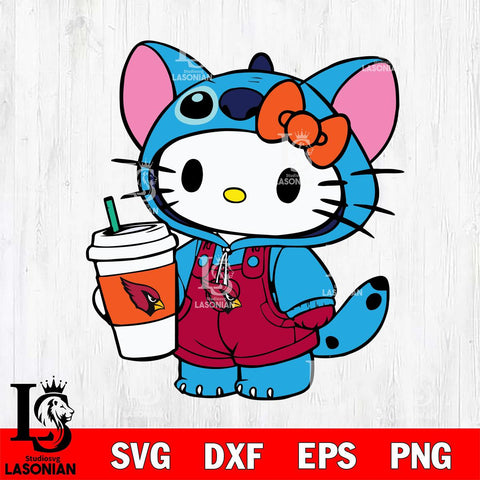 Arizona Cardinals Hello Kitty Stitch Football Svg Eps Dxf Png File, NFL svg, Digital Download, Instant Download